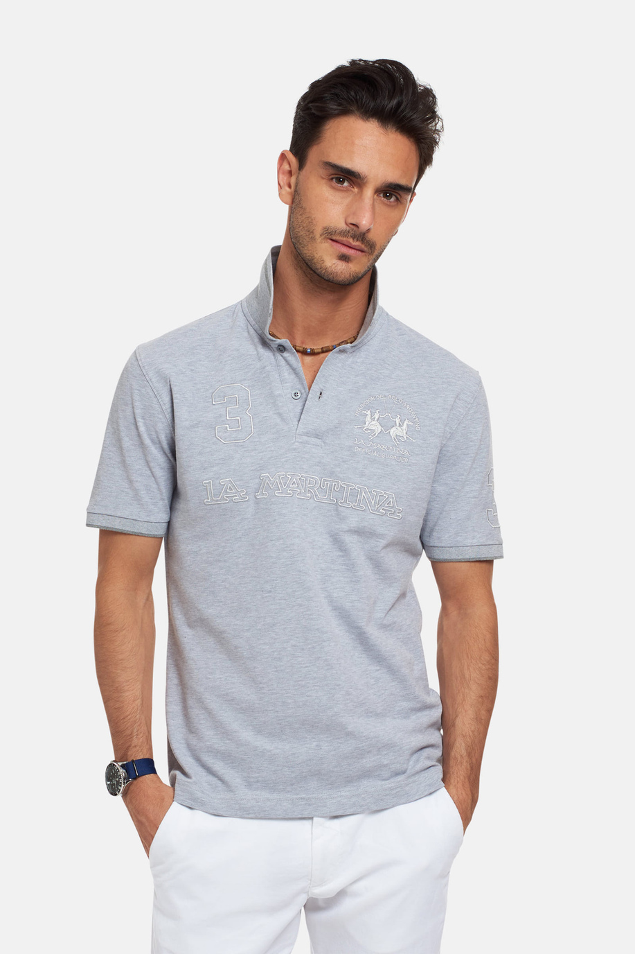 Men's short-sleeved, regular fit polo shirt | La Martina - Official Online Shop