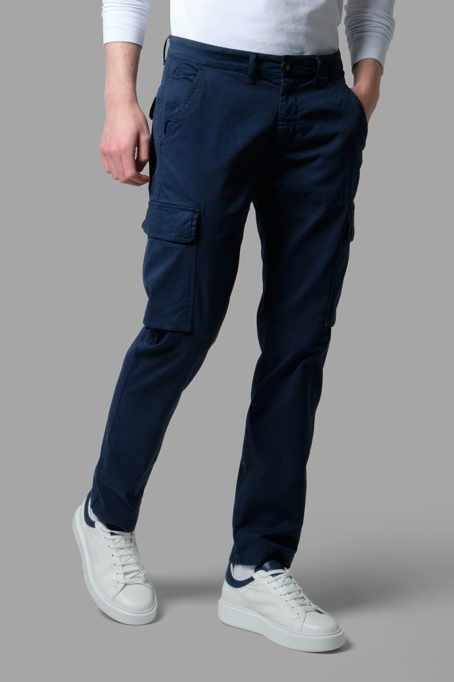 Pantalon chino en coton stretch coupe classique - Pantalons | La Martina - Official Online Shop
