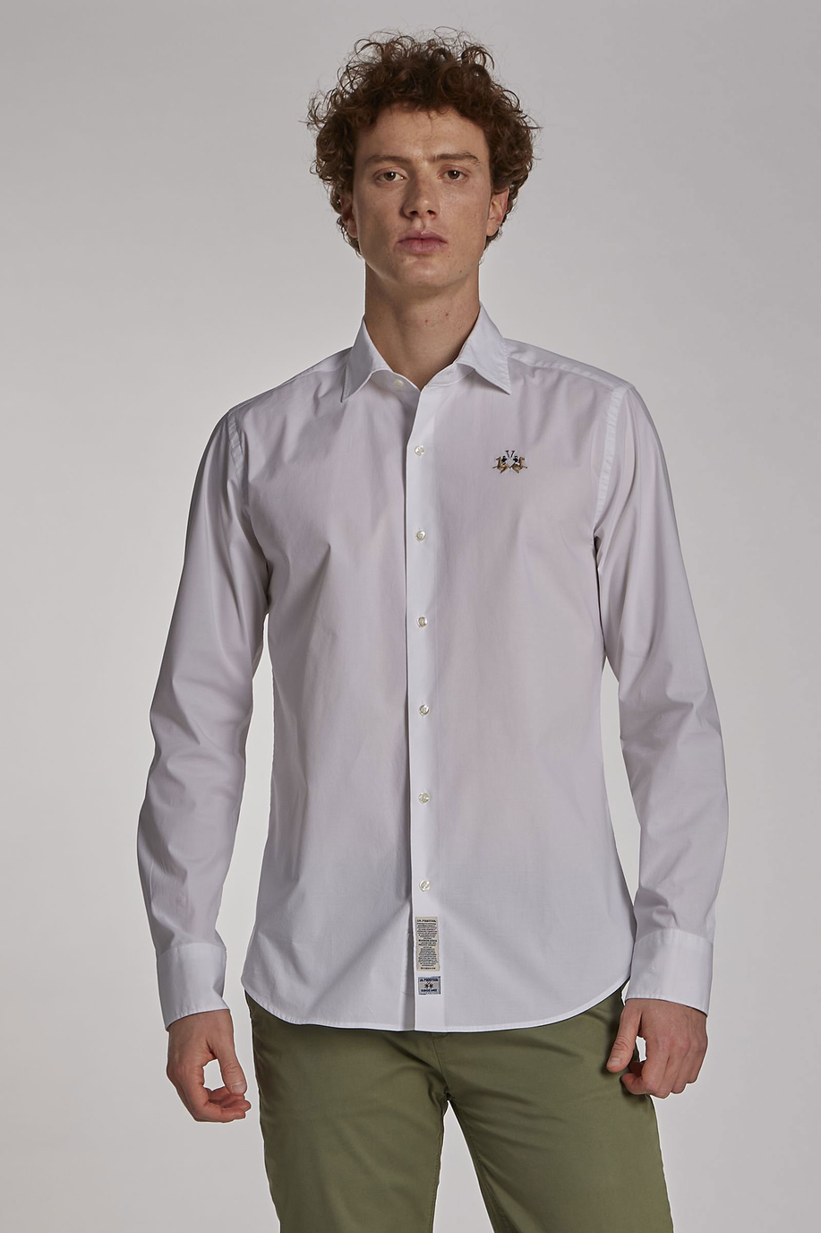 Camicia da uomo a maniche lunghe slim fit - Camicie | La Martina - Official Online Shop