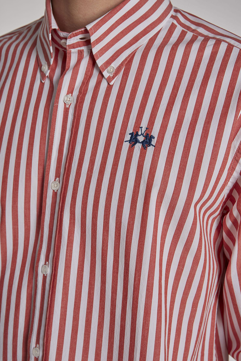Herrenhemd mit langem Arm im Regular Fit - Hemden | La Martina - Official Online Shop