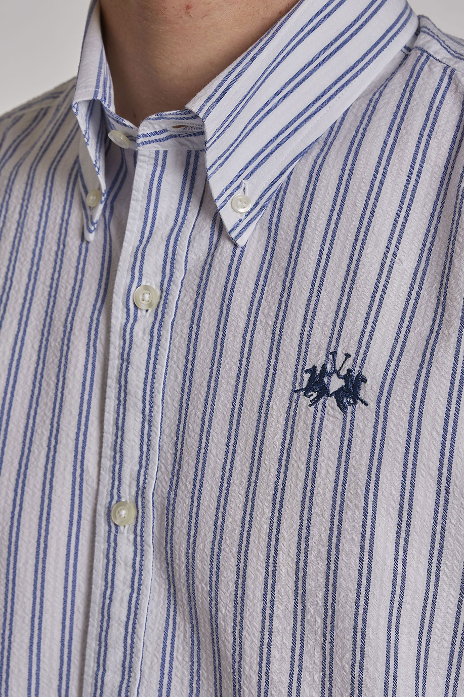 Herrenhemd aus Baumwolle mit langen Ärmeln im Regular Fit - Hemden | La Martina - Official Online Shop