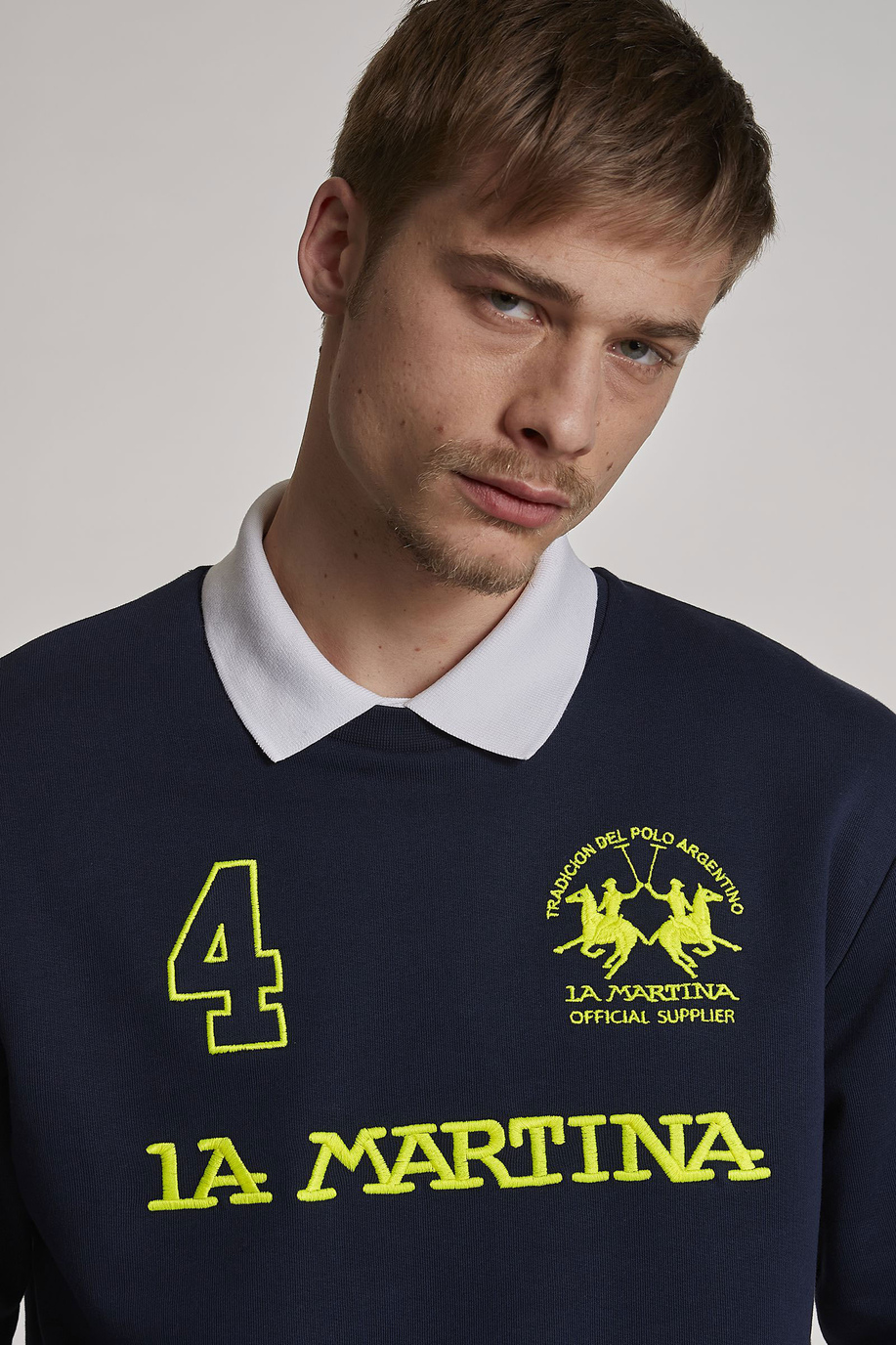 Sweat-shirt ras de cou homme en coton coupe classique - Sweat-shirts | La Martina - Official Online Shop