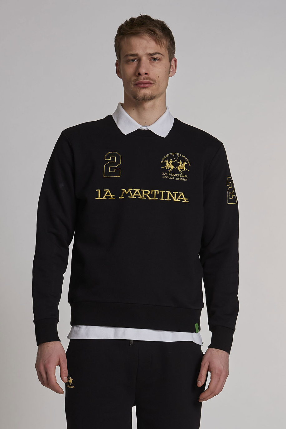 Sweat-shirt ras de cou homme en coton coupe classique - Sweat-shirts | La Martina - Official Online Shop