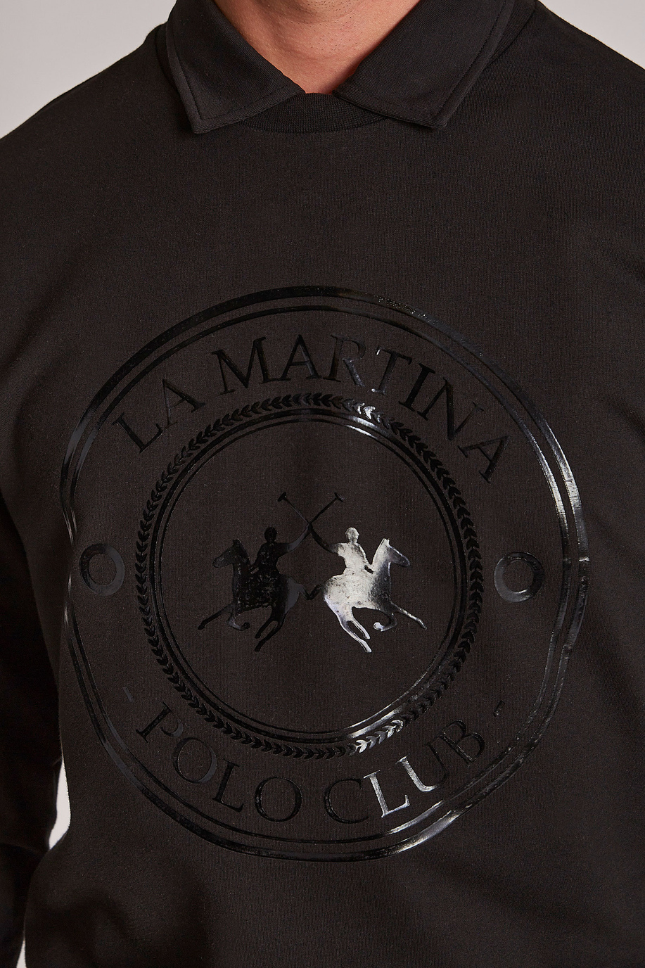 Herren-Sweatshirt mit Rundhalsausschnitt aus Baumwollmix im Regular Fit - Sweatshirts | La Martina - Official Online Shop