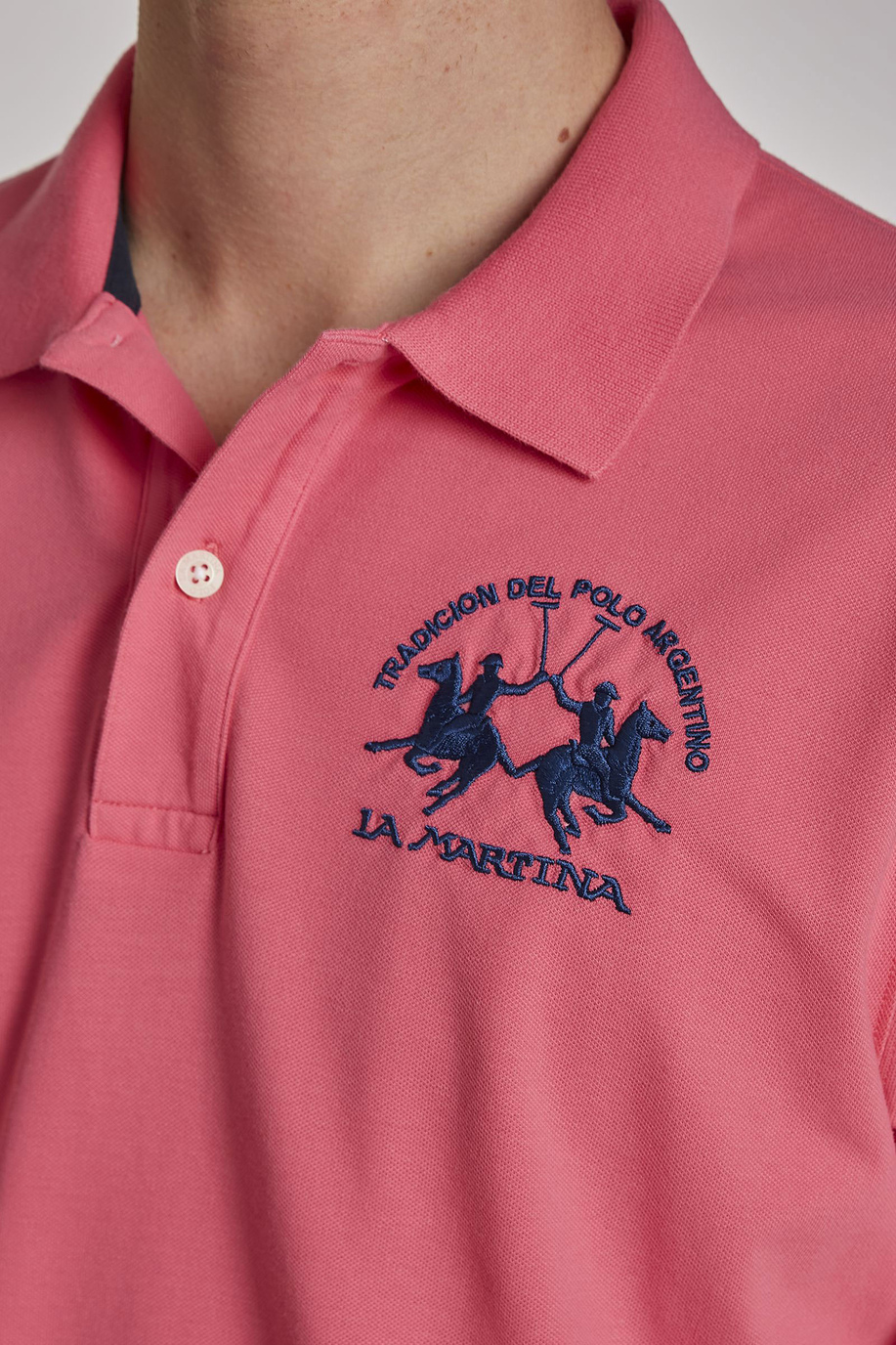 Polo homme en coton stretch à manches courtes et coupe classique - -50% | archive | La Martina - Official Online Shop