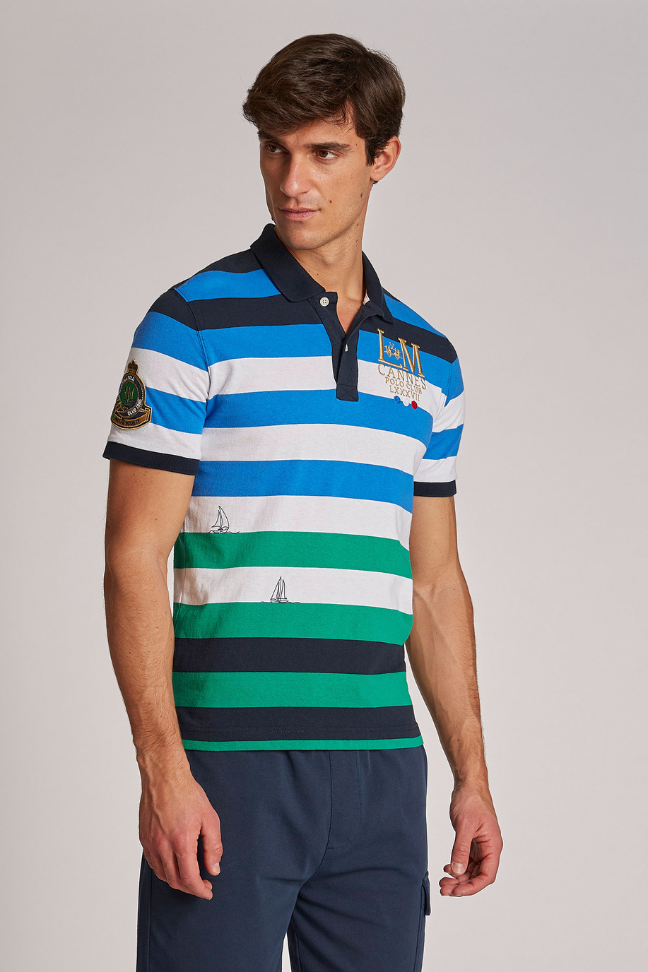 Herren-Poloshirt mit kurzen Ärmeln aus 100 % Baumwolle im Regular Fit - Poloshirts | La Martina - Official Online Shop