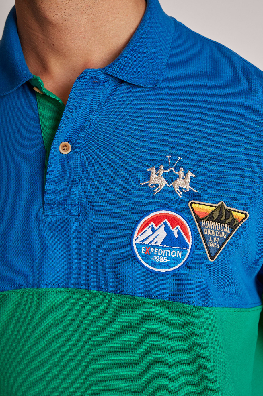 Herren-Poloshirt mit kurzen Ärmeln aus 100 % Baumwolle im Regular Fit - Poloshirts | La Martina - Official Online Shop