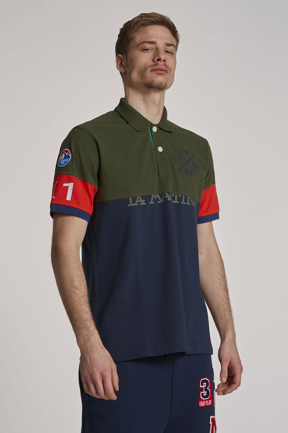 Men's oversized short-sleeved 100% cotton polo shirt - -40% | step 3 | US | La Martina - Official Online Shop