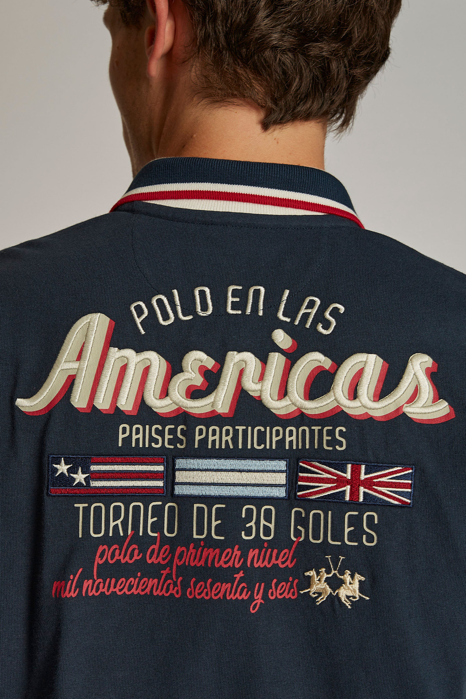 Men's plain-coloured short-sleeved, regular-fit polo shirt - -40% | step 3 | US | La Martina - Official Online Shop
