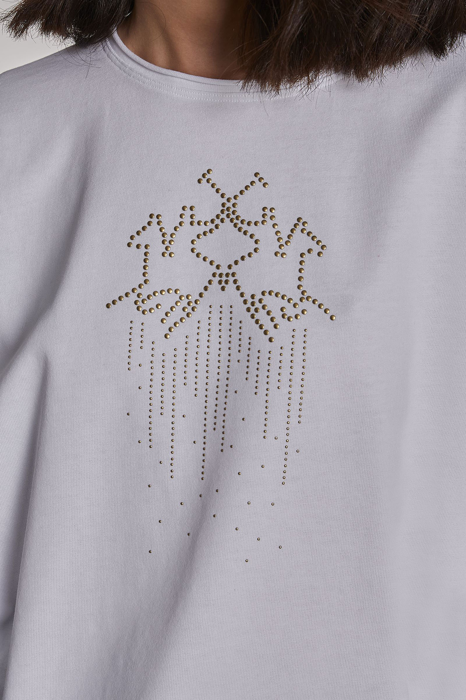 T-shirt da donna in cotone con logo regular fit - Felpe | La Martina - Official Online Shop