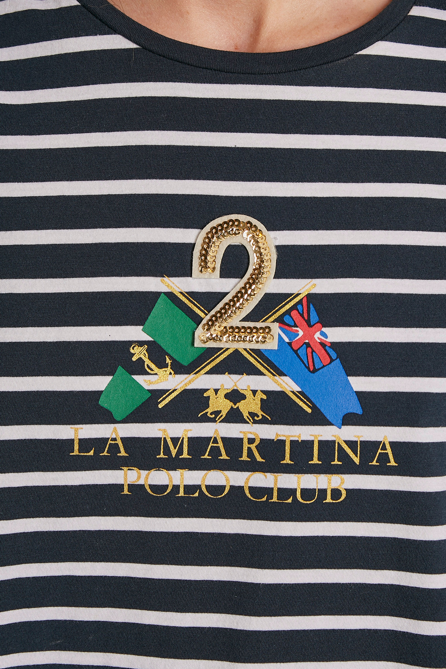 T-shirt femme en coton à logo et coupe oversize - Femme | La Martina - Official Online Shop