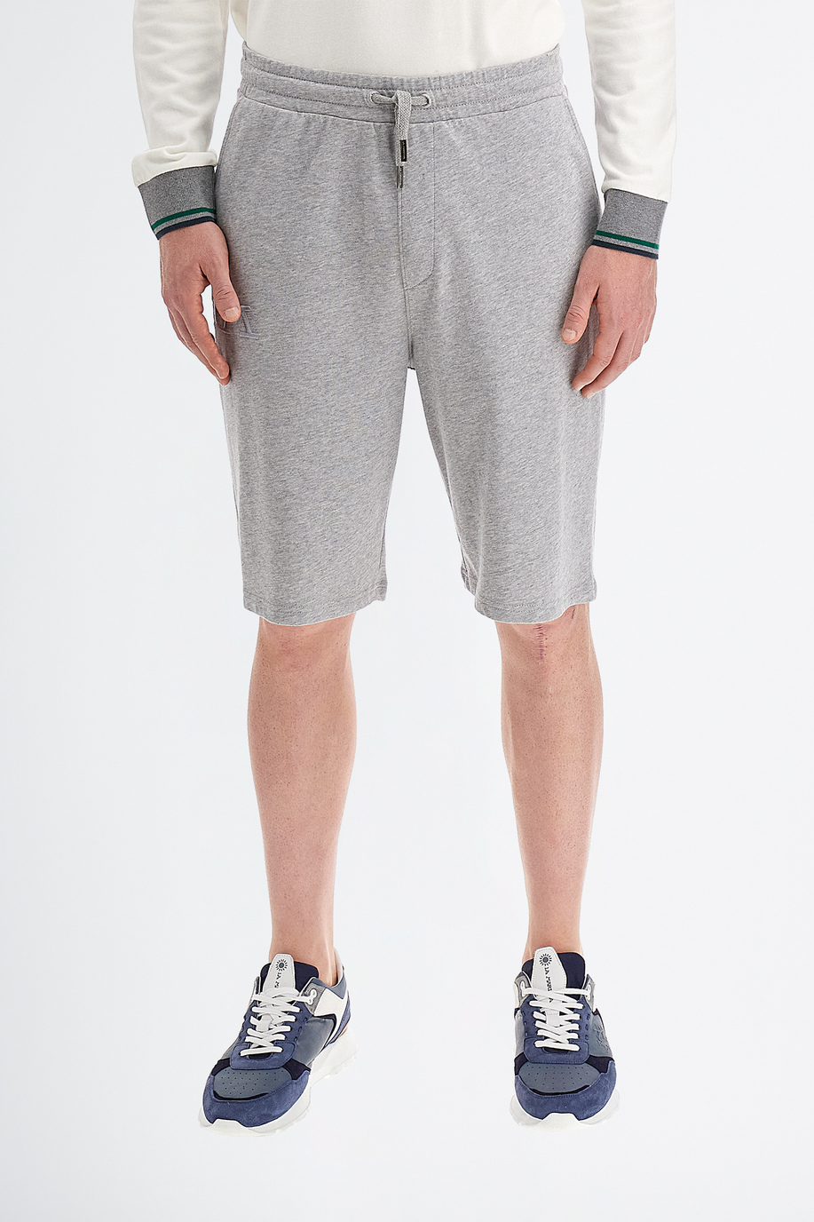 Men's knee-length Bermuda shorts in stretch cotton - SALE | La Martina - Official Online Shop