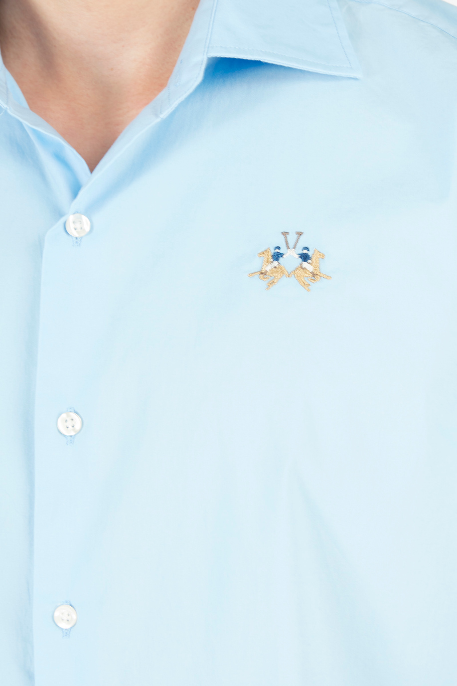 Hemd aus Baumwollpopeline mit langen Ärmeln - Neuheiten | La Martina - Official Online Shop