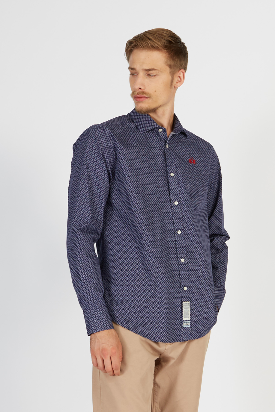 Camicia da uomo a maniche lunghe in cotone 100% regular fit - Camicie | La Martina - Official Online Shop