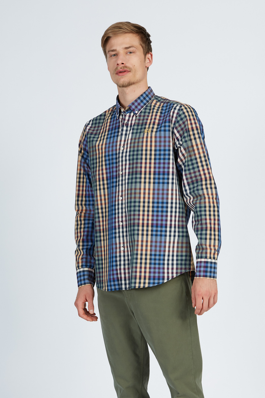 Chemise à manches longues pour hommes en coton 100 % coupe classique - Chemises | La Martina - Official Online Shop