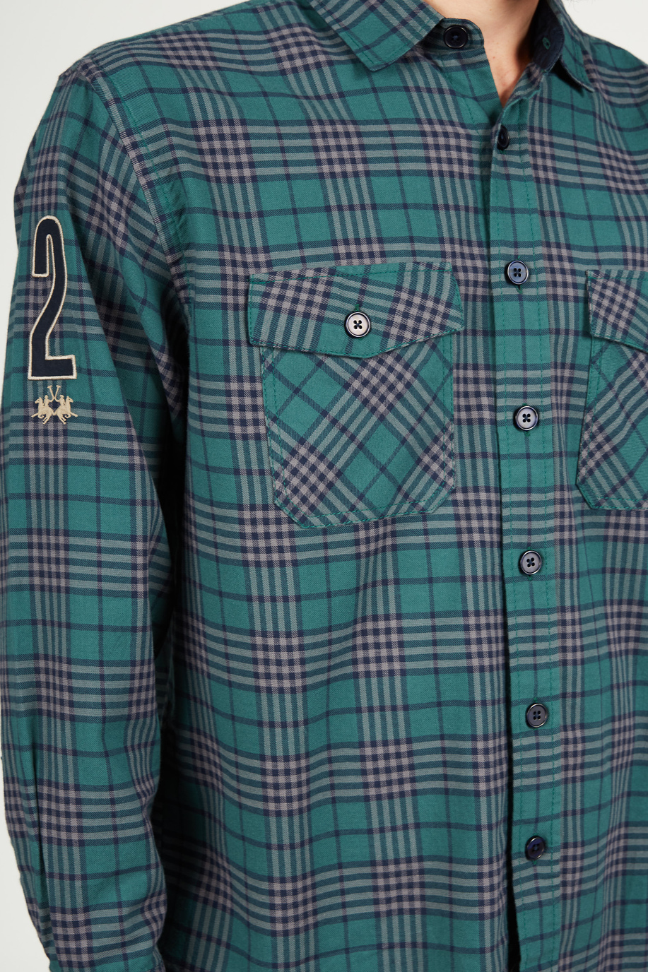 Camicia da uomo in cotone a maniche lunghe modello oversize - Saldi | La Martina - Official Online Shop
