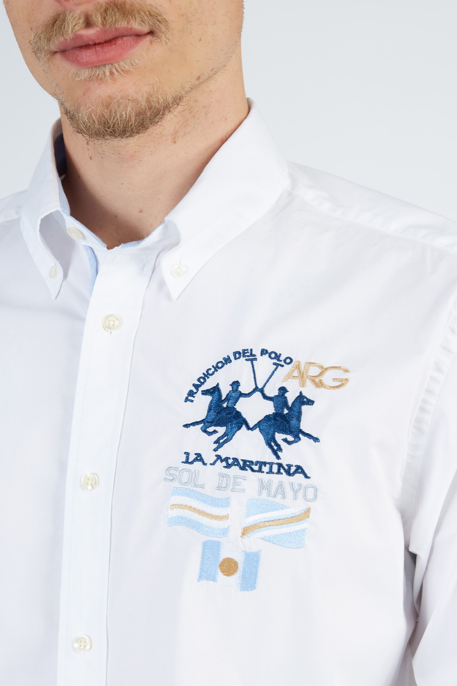 Inmortales Regular Fit Baumwollhemd aus Stretch-Popeline - Nachstellungen von großen Turnieren | La Martina - Official Online Shop