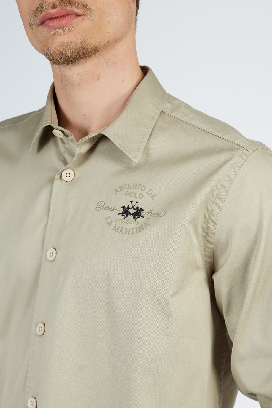 Leyendas Del Polo Herrenhemd mit langen Ärmeln aus Twill-Baumwolle - Hemden | La Martina - Official Online Shop