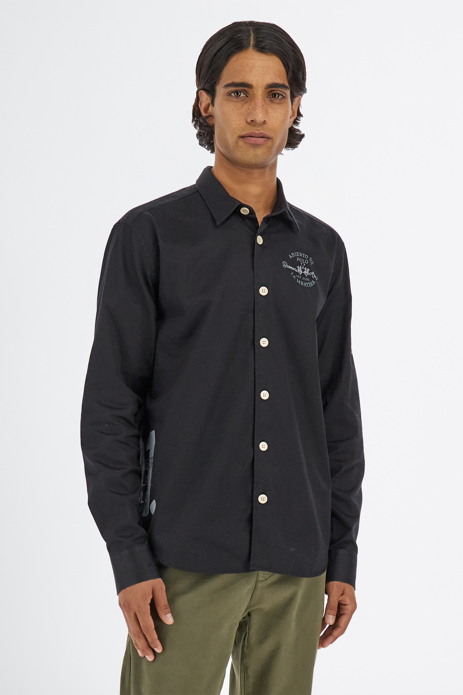Leyendas Del Polo men’s shirt with long sleeves in regular fit twill cotton - Shirts | La Martina - Official Online Shop