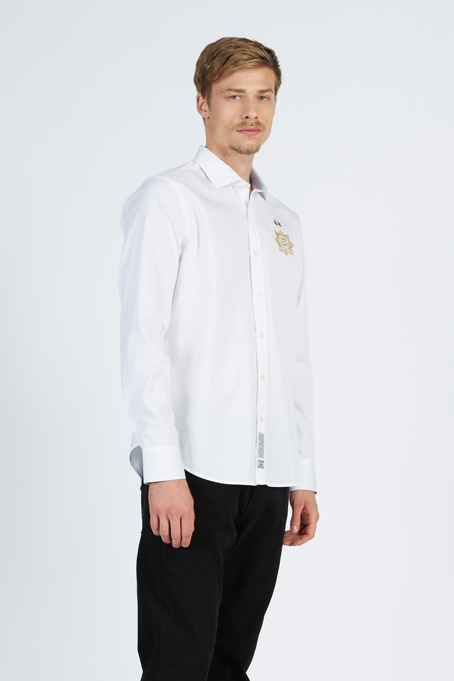 Men’s Guards regular fit cotton long sleeves shirt - IN SEASON // 20% BLACK FRIDAY | La Martina - Official Online Shop