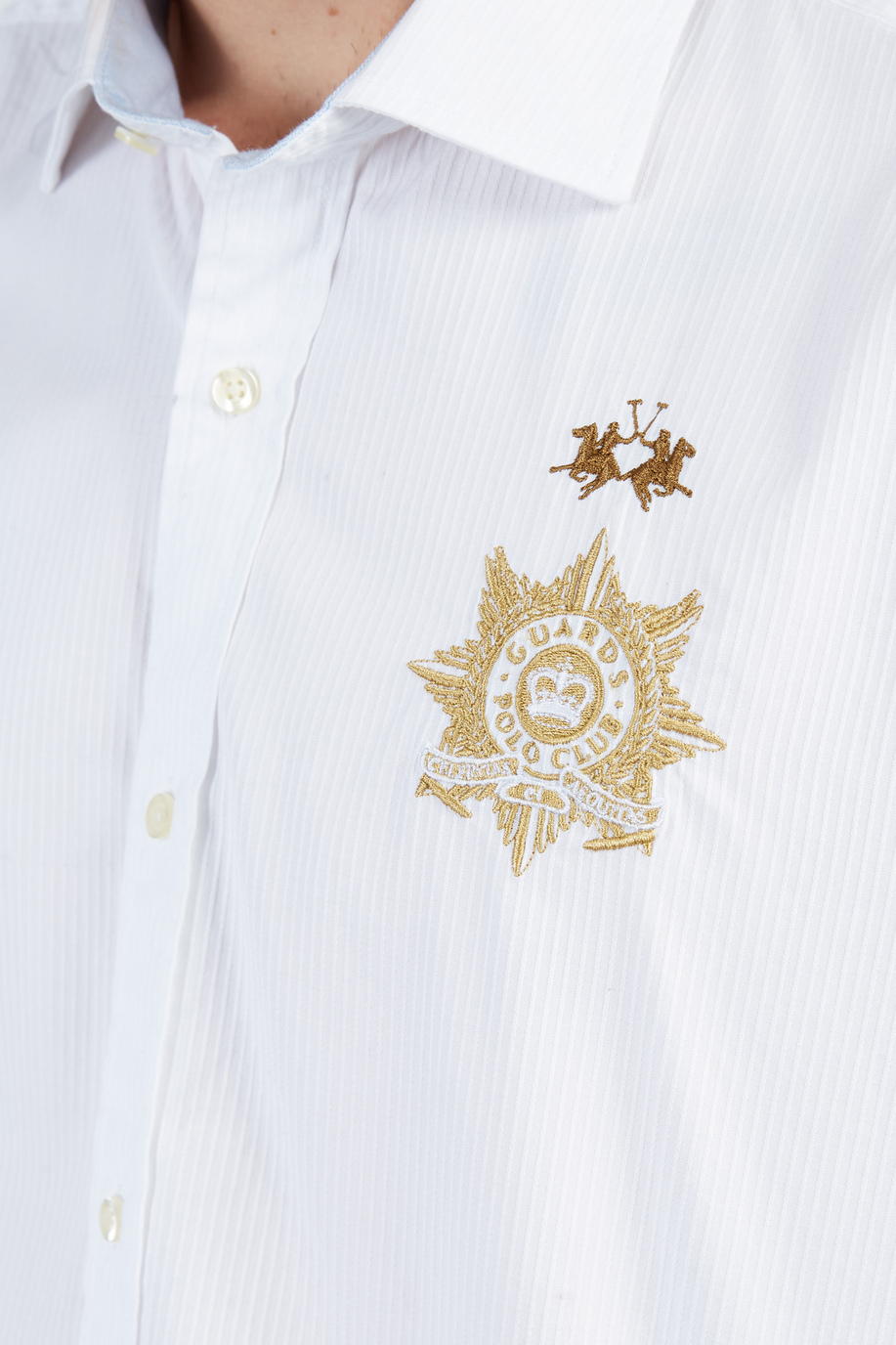 Chemise Guards homme à manches longues en coton coupe classique - -20% | step 1 | all | La Martina - Official Online Shop