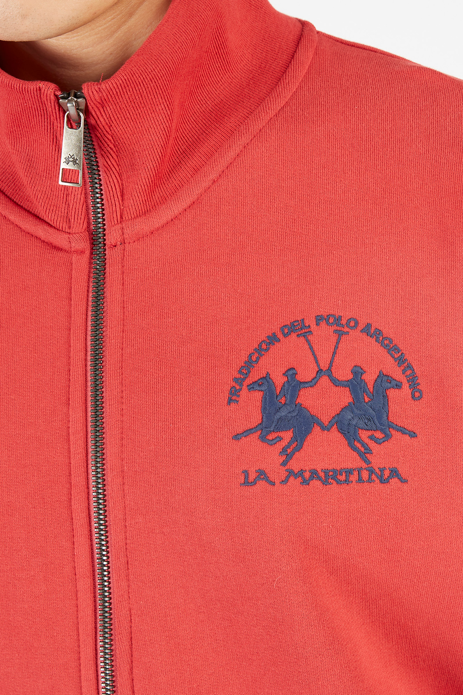Essential Herren-Sweatshirt aus Baumwoll-Mix mit durchgehendem Reißverschluss - Sweatshirts | La Martina - Official Online Shop
