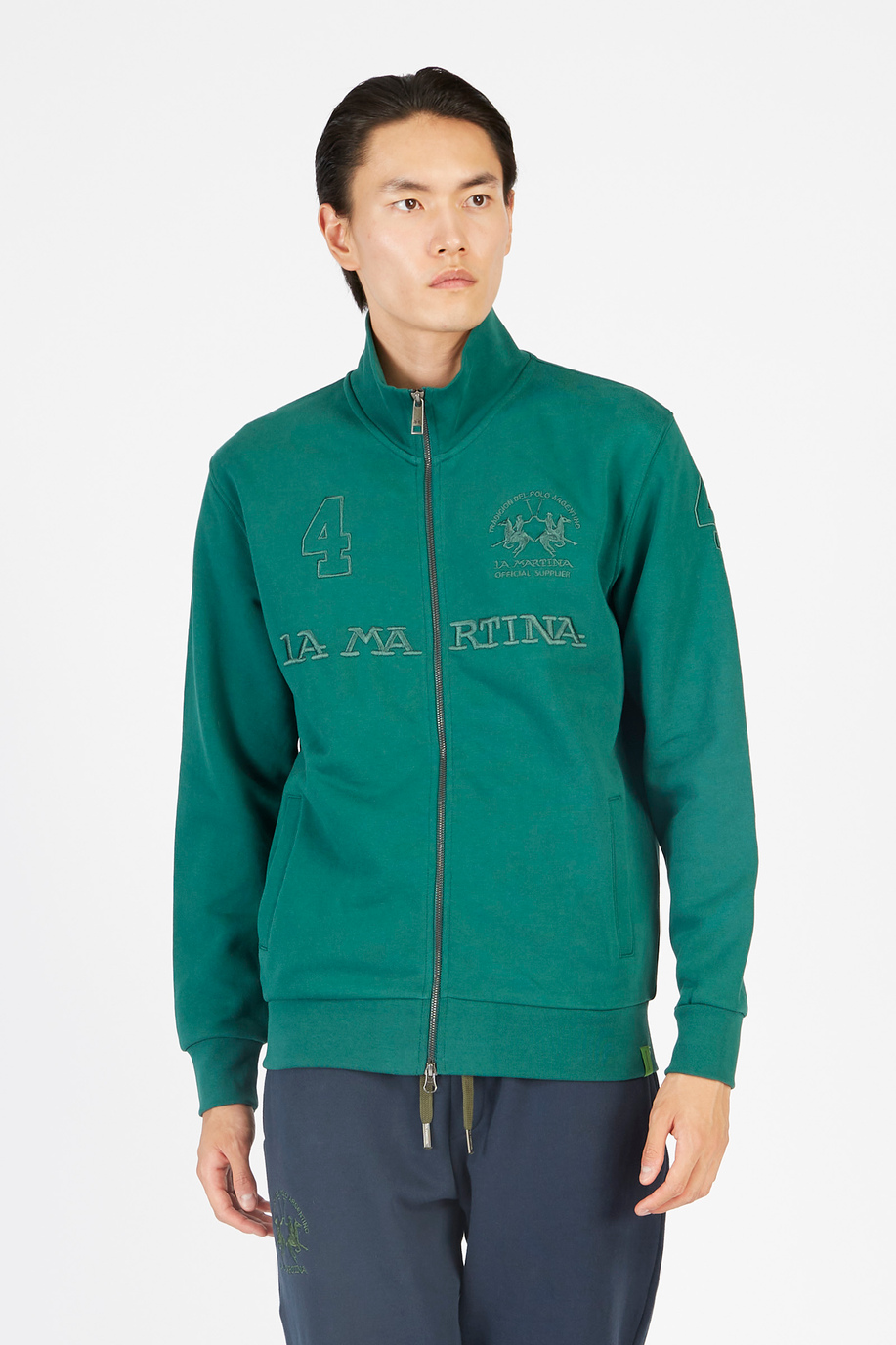 Men’s sweatshirt in regular fit cotton blend - Iconos - Numeros  | La Martina - Official Online Shop