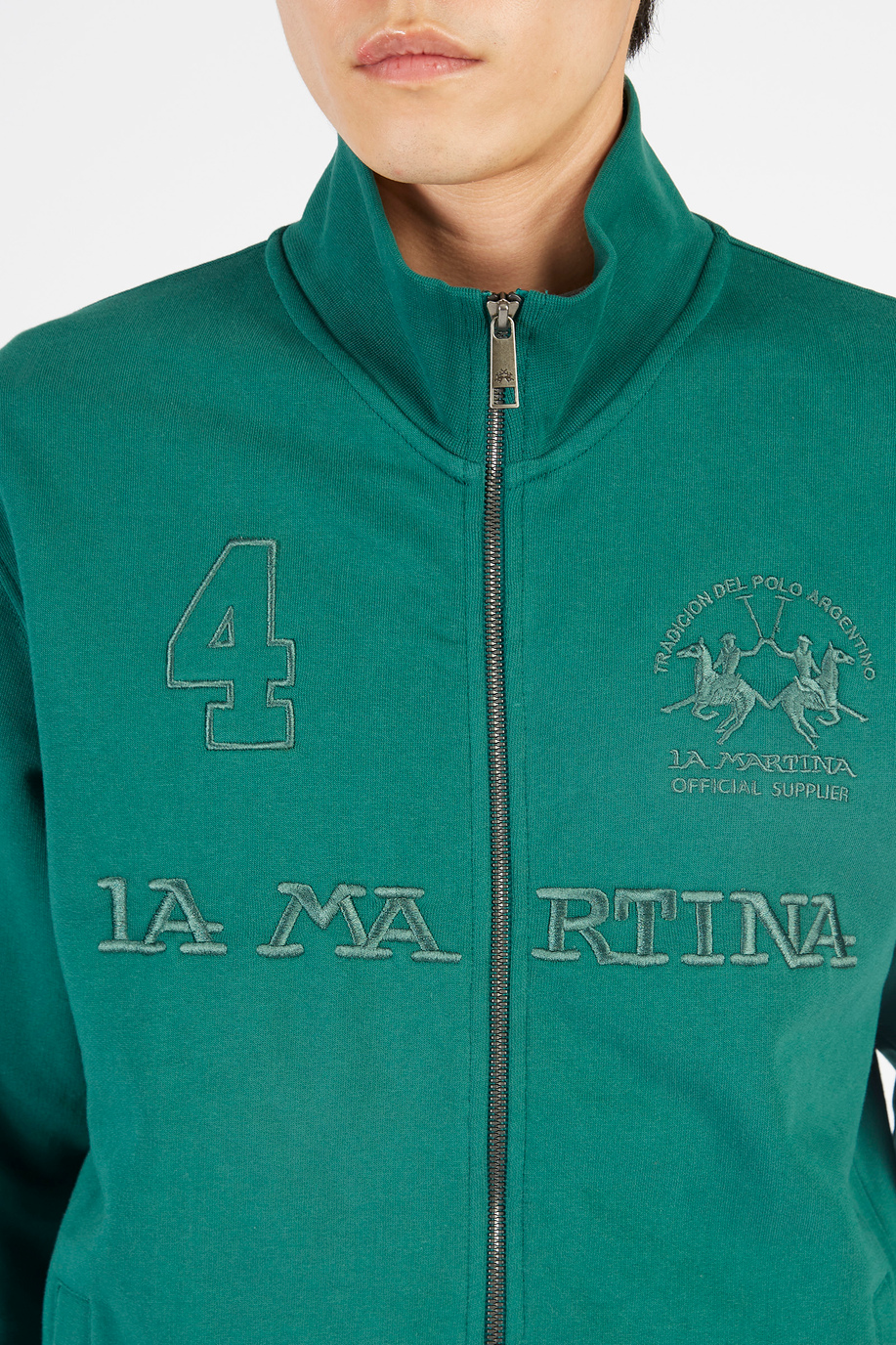 Sweat-shirt homme en mélange de coton coupe classique - Iconos - Numeros  | La Martina - Official Online Shop