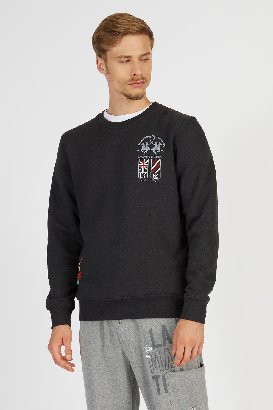 Men’s sweatshirt in regular fit cotton blend - Knitwear & Sweatshirts | La Martina - Official Online Shop