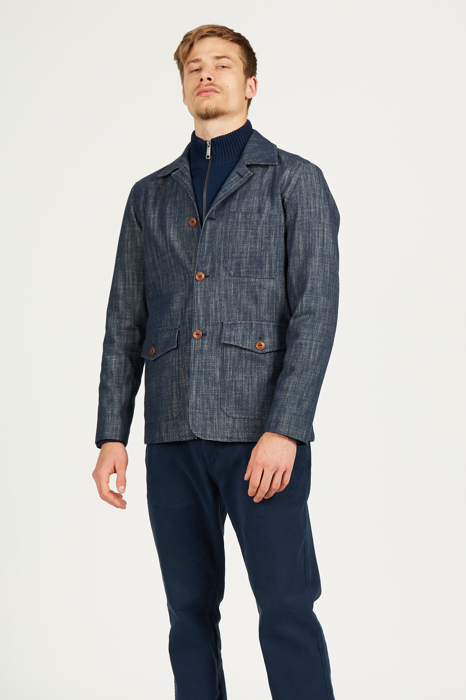 Saharienne homme en 100 % coton, coupe droite - Vêtements d’extérieur et vestes homme | La Martina - Official Online Shop