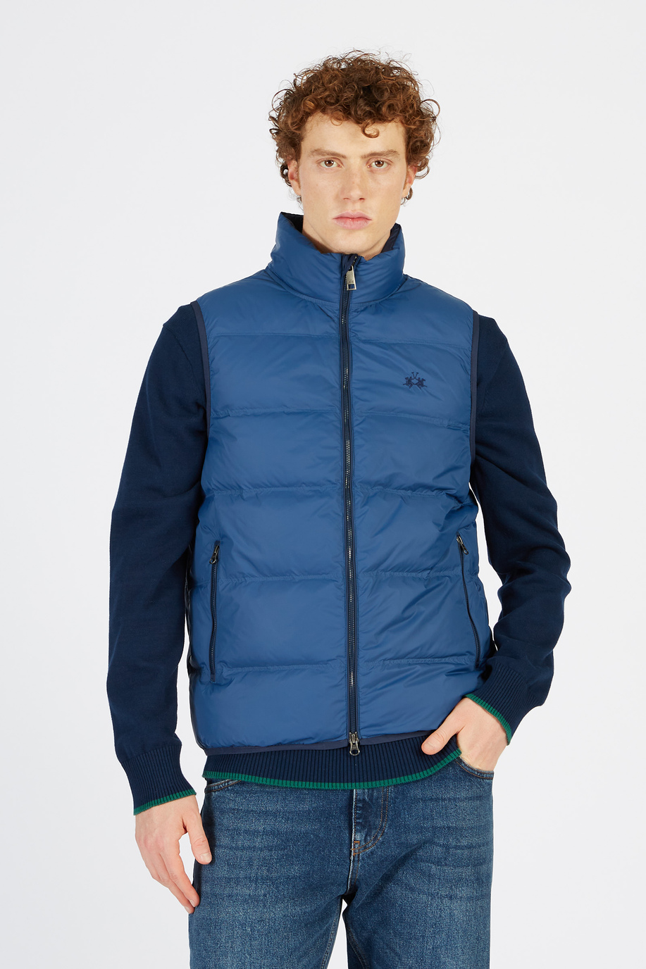 Padded vest in regular fit synthetic fabric - Men | La Martina - Official Online Shop