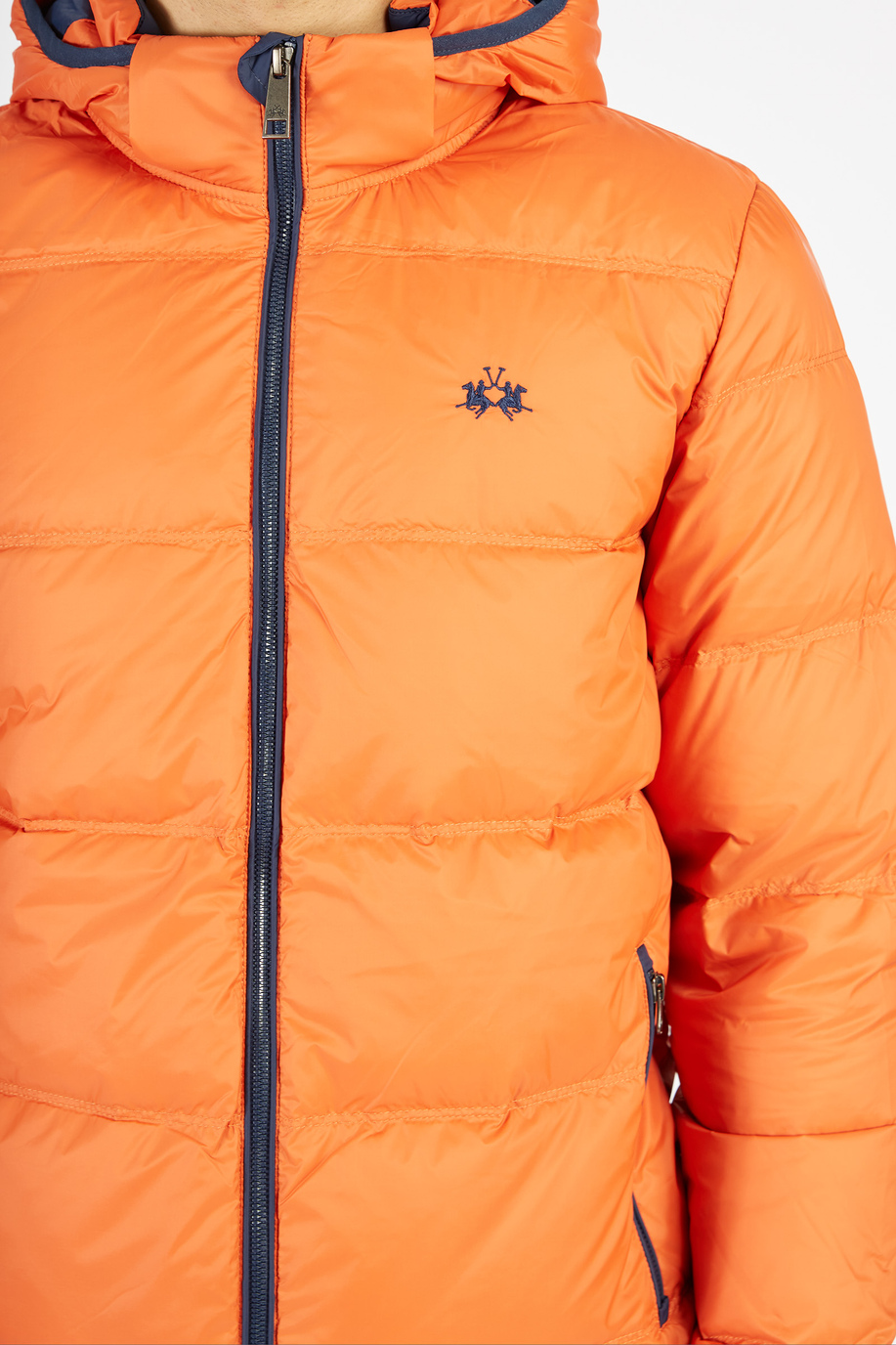 Men’s goose down jacket with regular fit zip closure - XLarge sizes | La Martina - Official Online Shop