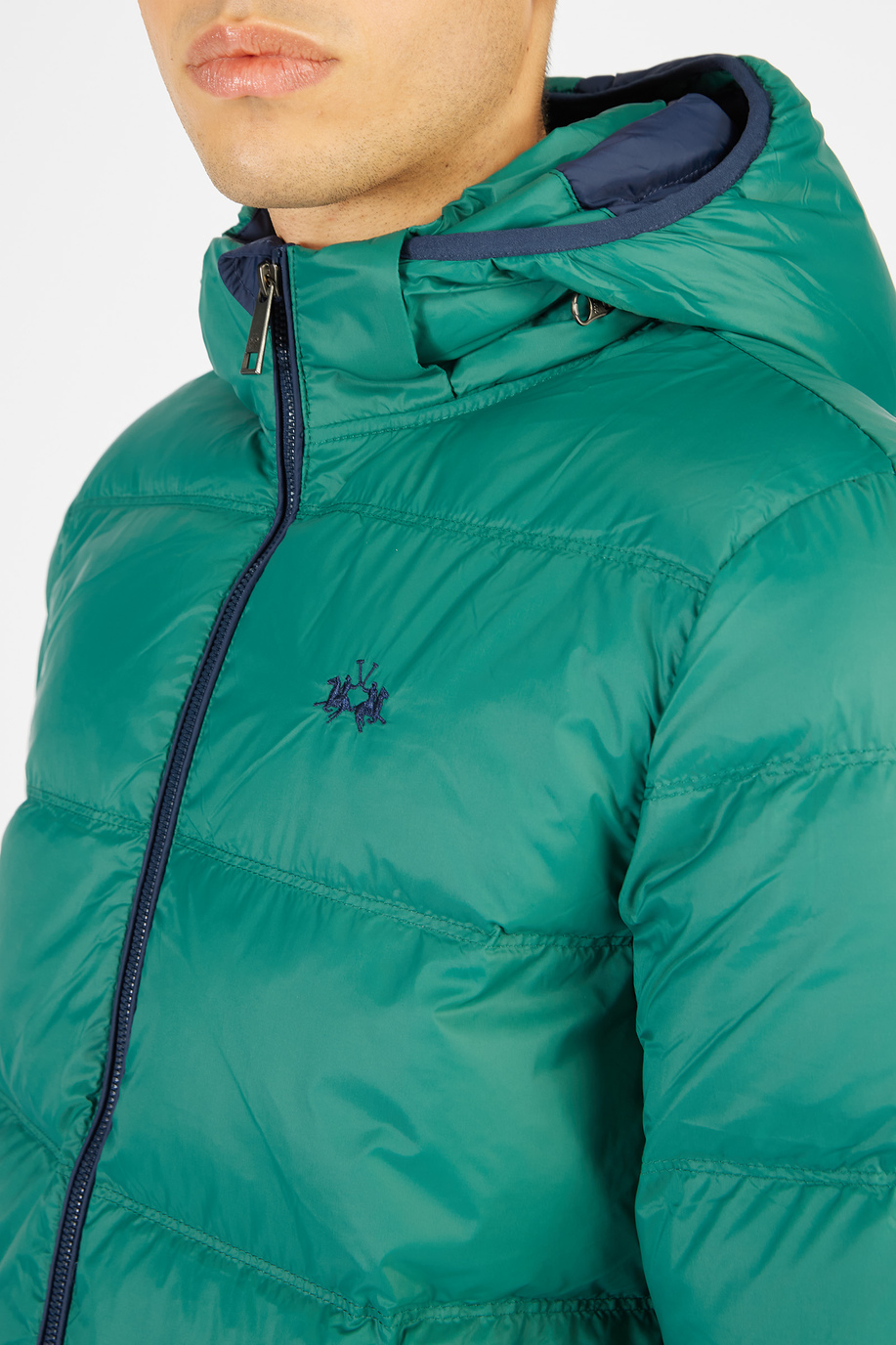 Men’s goose down jacket with regular fit zip closure - Outdoor | La Martina - Official Online Shop