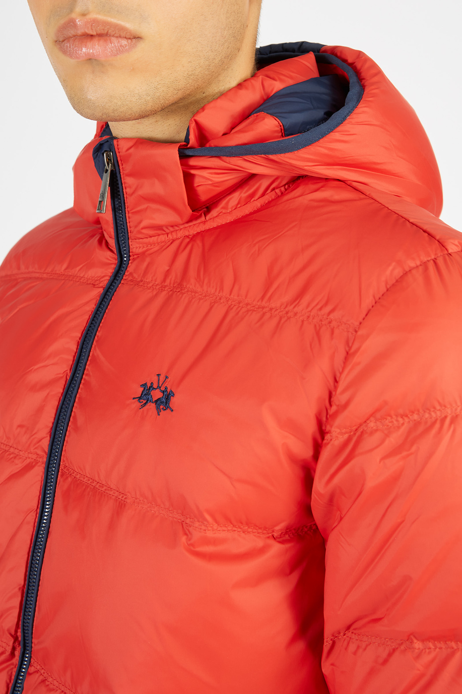 Men’s goose down jacket with regular fit zip closure - Rainproof & Windproof | La Martina - Official Online Shop