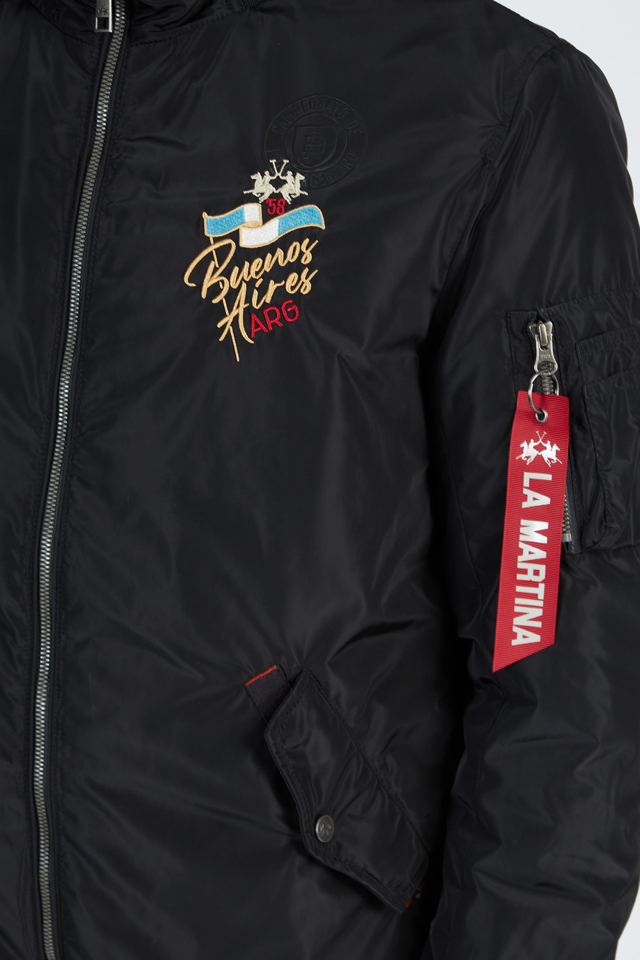 Men’s bomber jacket in nylon Leyendas Del Polo with zip in regular fit - Men | La Martina - Official Online Shop