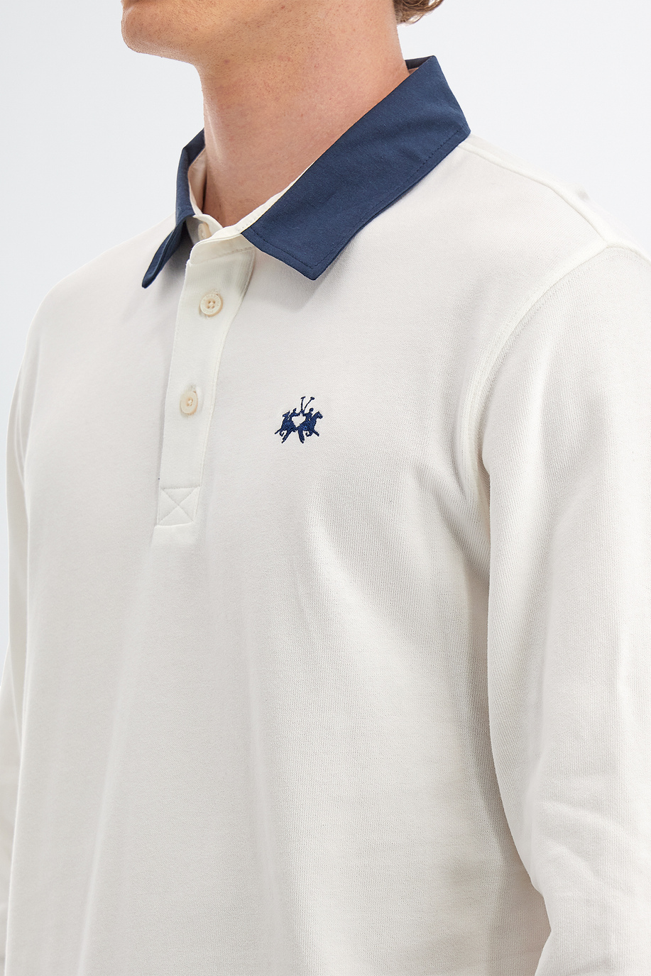 Langärmeliges Herren-Poloshirt aus klassisch geschnittenem Baumwolljersey - Geschenke unter CHF 175 für ihn | La Martina - Official Online Shop