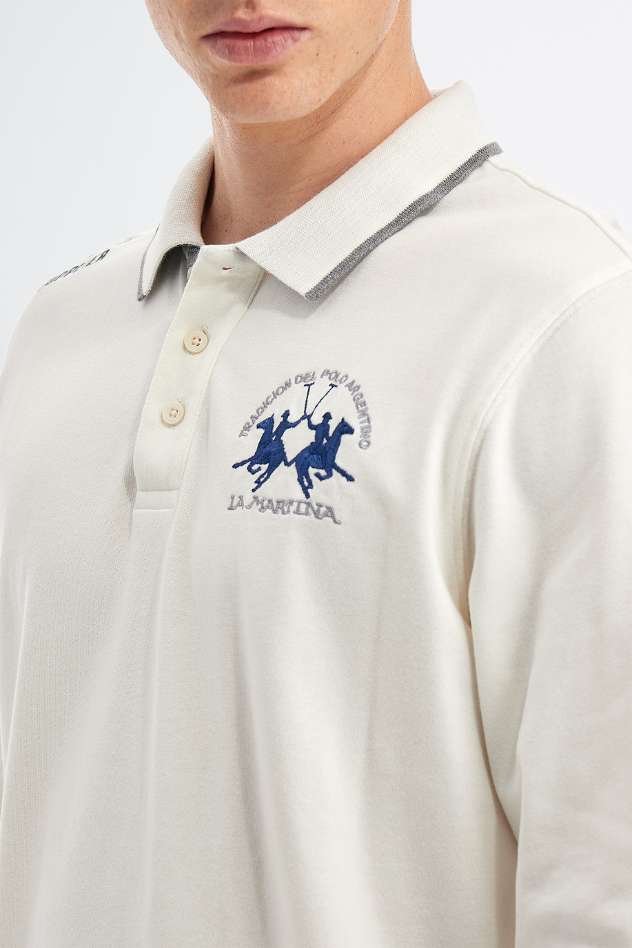 Polo homme en jersey de coton manches longues slim fit - Slim fit | La Martina - Official Online Shop
