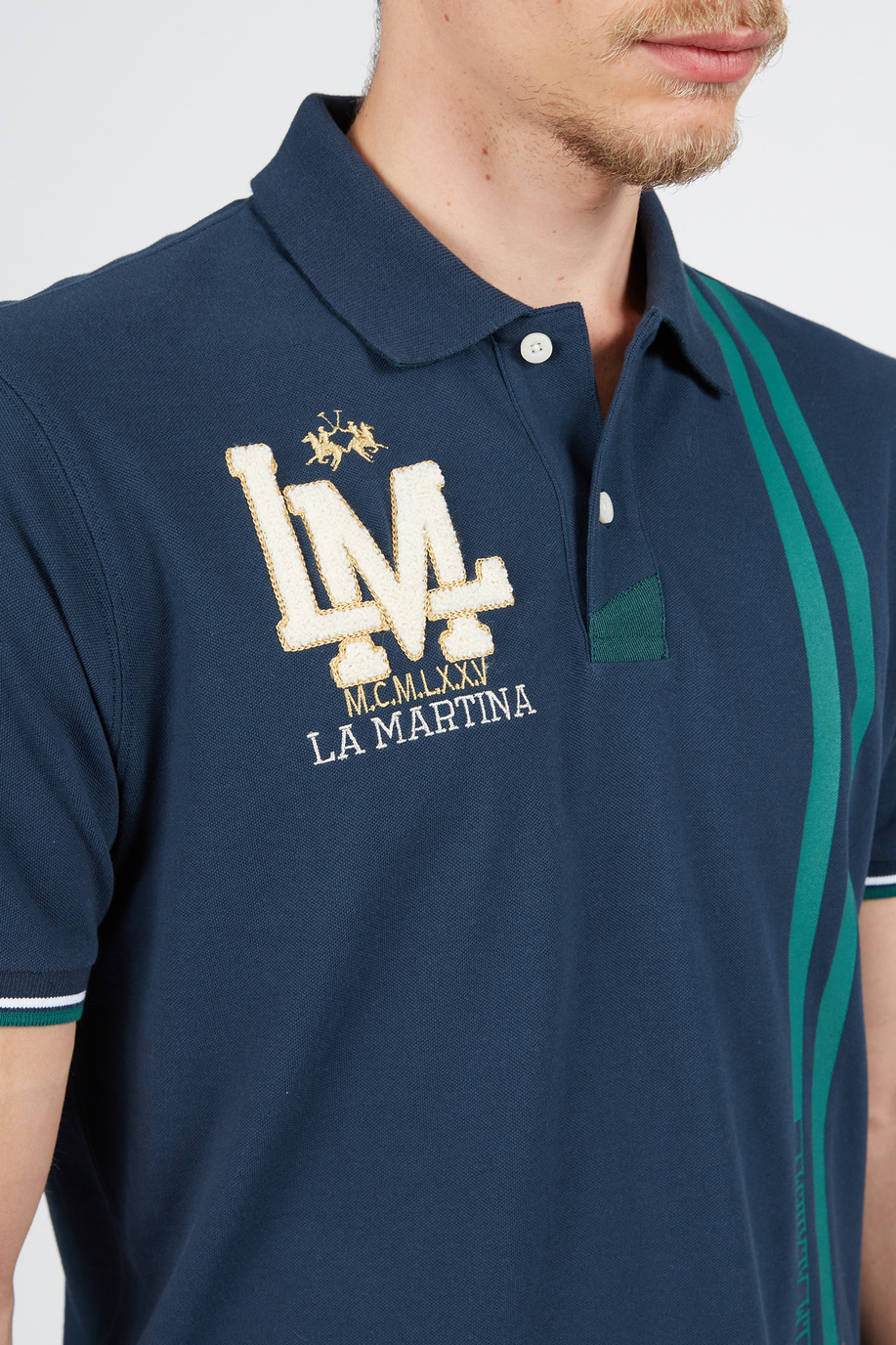 Men's short-sleeved polo shirt in 100% cotton | La Martina - Official Online Shop