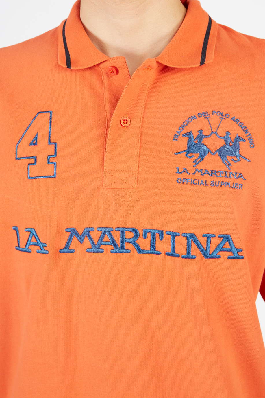 Herren-Poloshirt aus Baumwolle mit langen Ärmeln - Iconos - Numeros  | La Martina - Official Online Shop