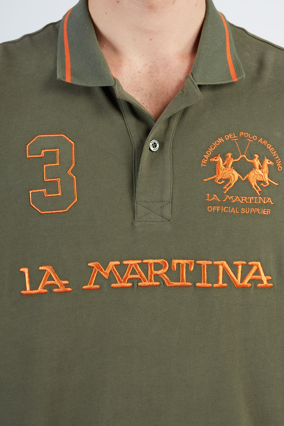 Men’s 100% regular fit cotton polo shirt with long sleeves - Polo Shirts | La Martina - Official Online Shop
