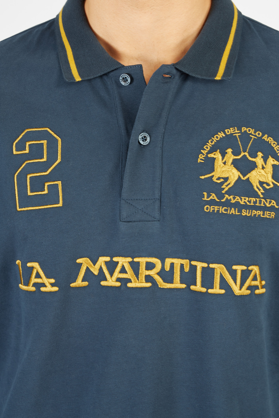 Men’s 100% regular fit cotton polo shirt with long sleeves - Best Seller | La Martina - Official Online Shop