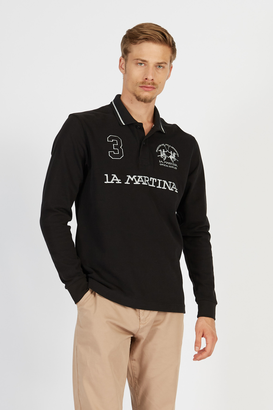 Polo en coton 100 % régulier pour hommes à manches longues - Best Seller | La Martina - Official Online Shop