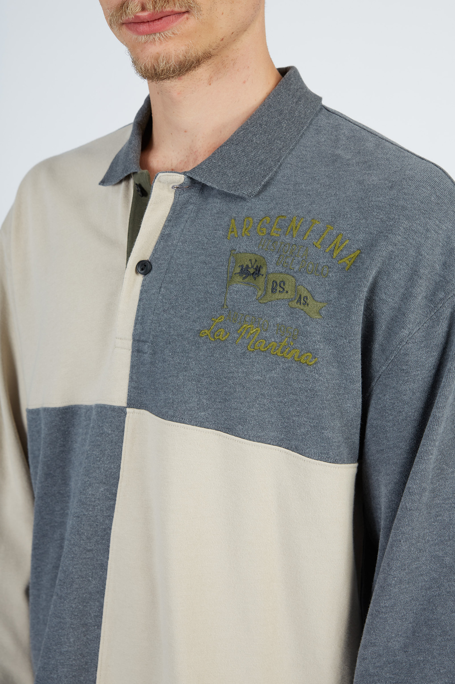 Leyendas Polo Shirt long sleeves in oversize cotton - Polo Shirts | La Martina - Official Online Shop