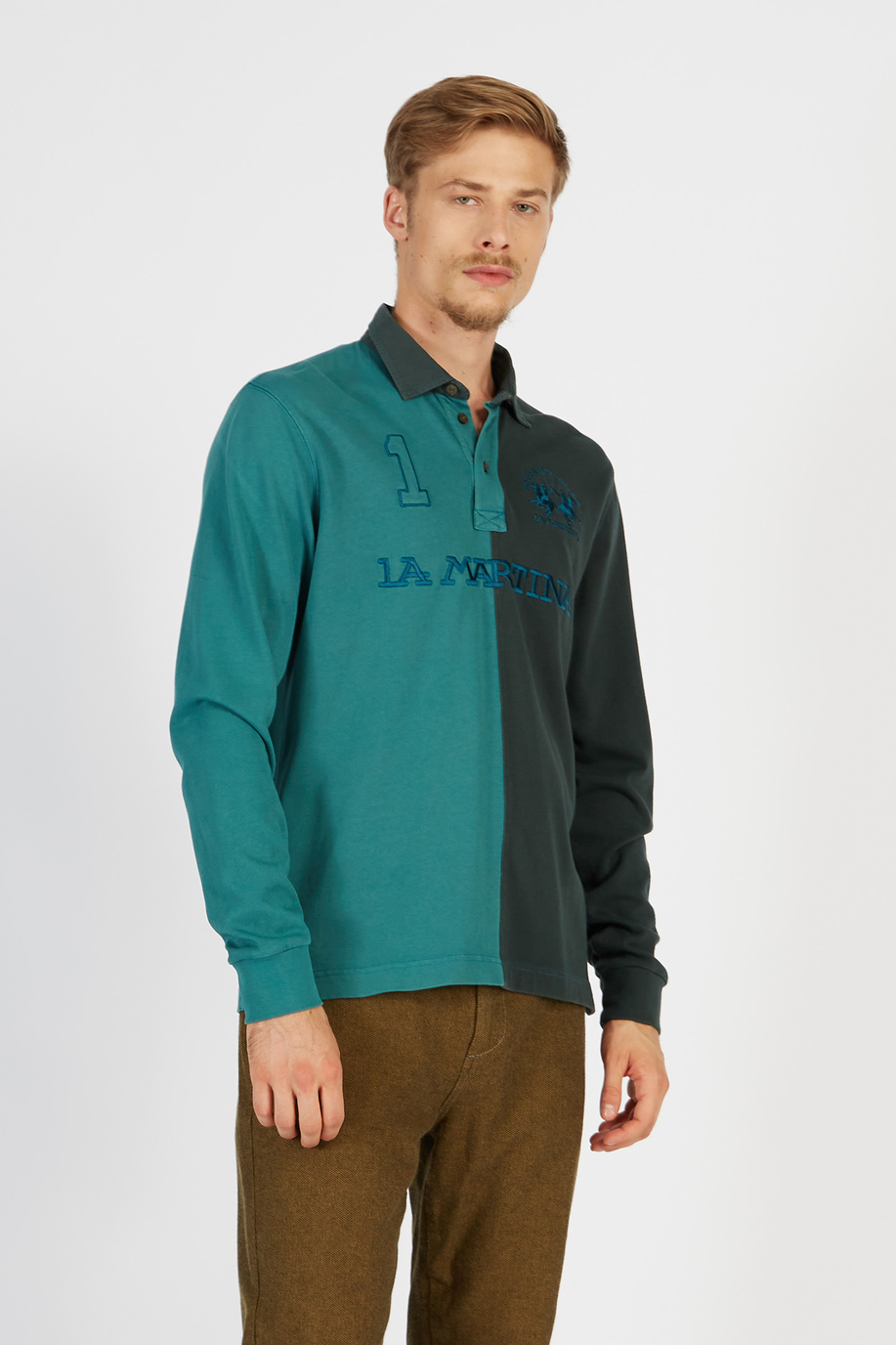 Herren-Poloshirt aus Baumwolle mit langen Ärmeln - Regular fit | La Martina - Official Online Shop