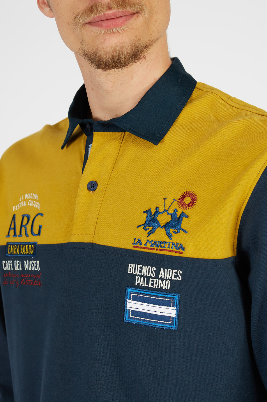 Argentina Herren-Poloshirt aus Jersey-Baumwolle mit normaler Passform - Preview  | La Martina - Official Online Shop