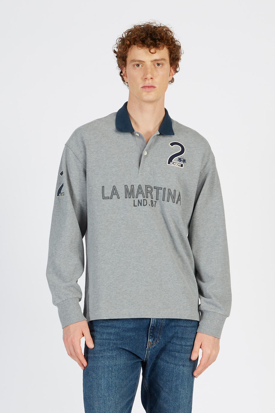 Polo homme en coton 100 % à manches longues, coupe confort - Comfort fit | La Martina - Official Online Shop