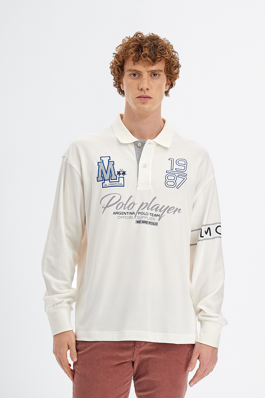 Men’s polo shirt Inmortales in cotton jersey comfort fit long sleeves - Replicas of major tournaments | La Martina - Official Online Shop