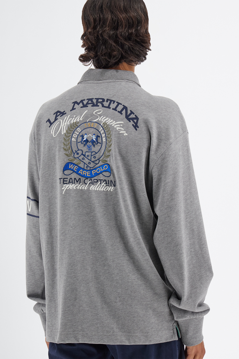 Polo homme Inmortales en jersey de coton coupe confort manches longues - Comfort fit | La Martina - Official Online Shop
