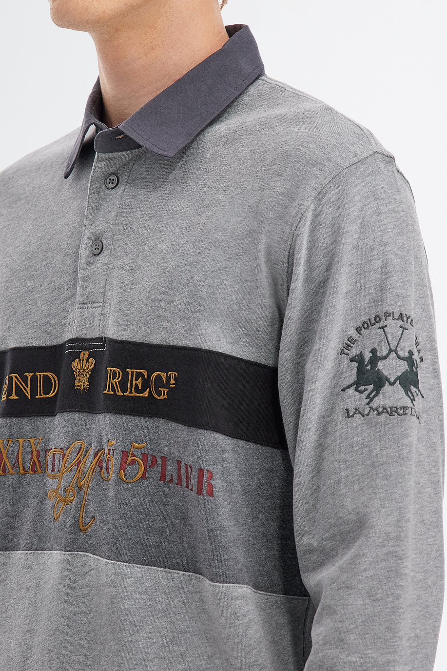 Polo homme à manches longues en jersey de coton - Polos | La Martina - Official Online Shop