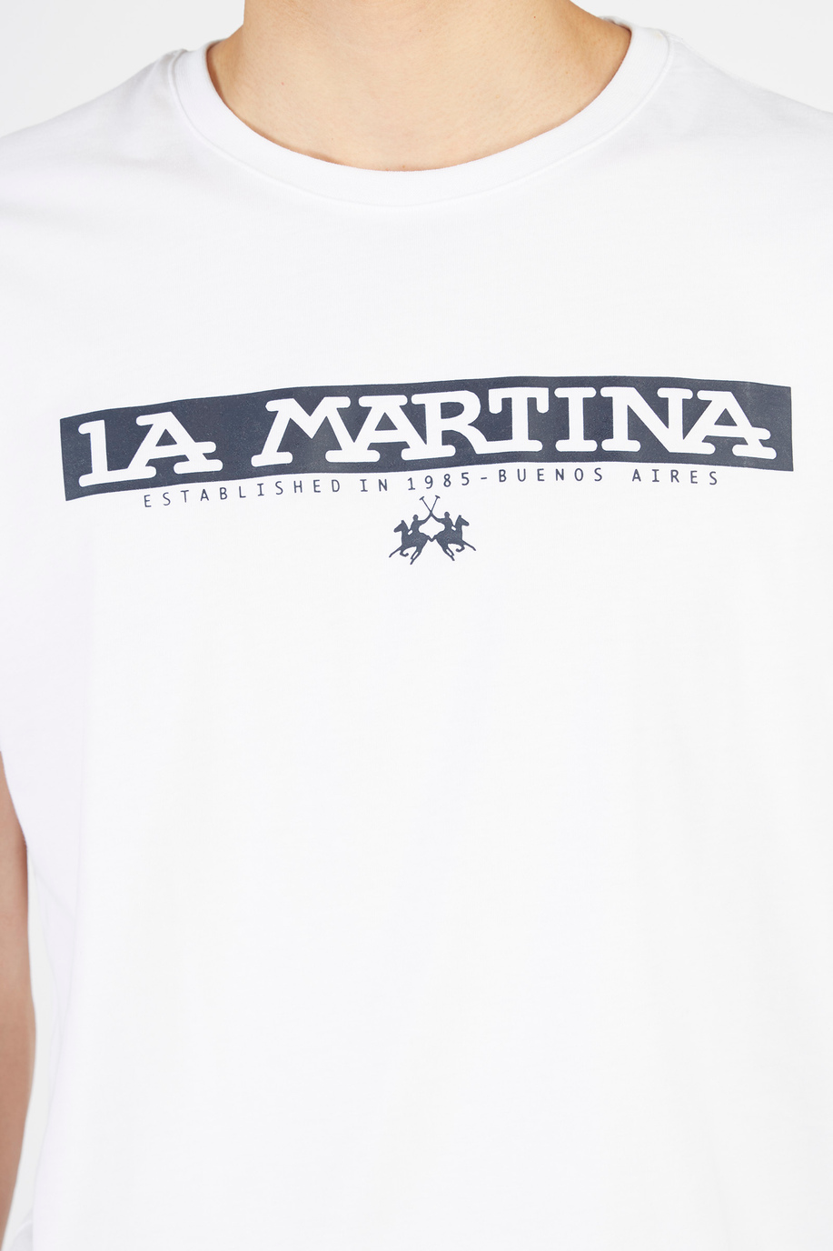 T-shirt da uomo a maniche corte modello girocollo regular fit - Regali monogrammati per lui | La Martina - Official Online Shop